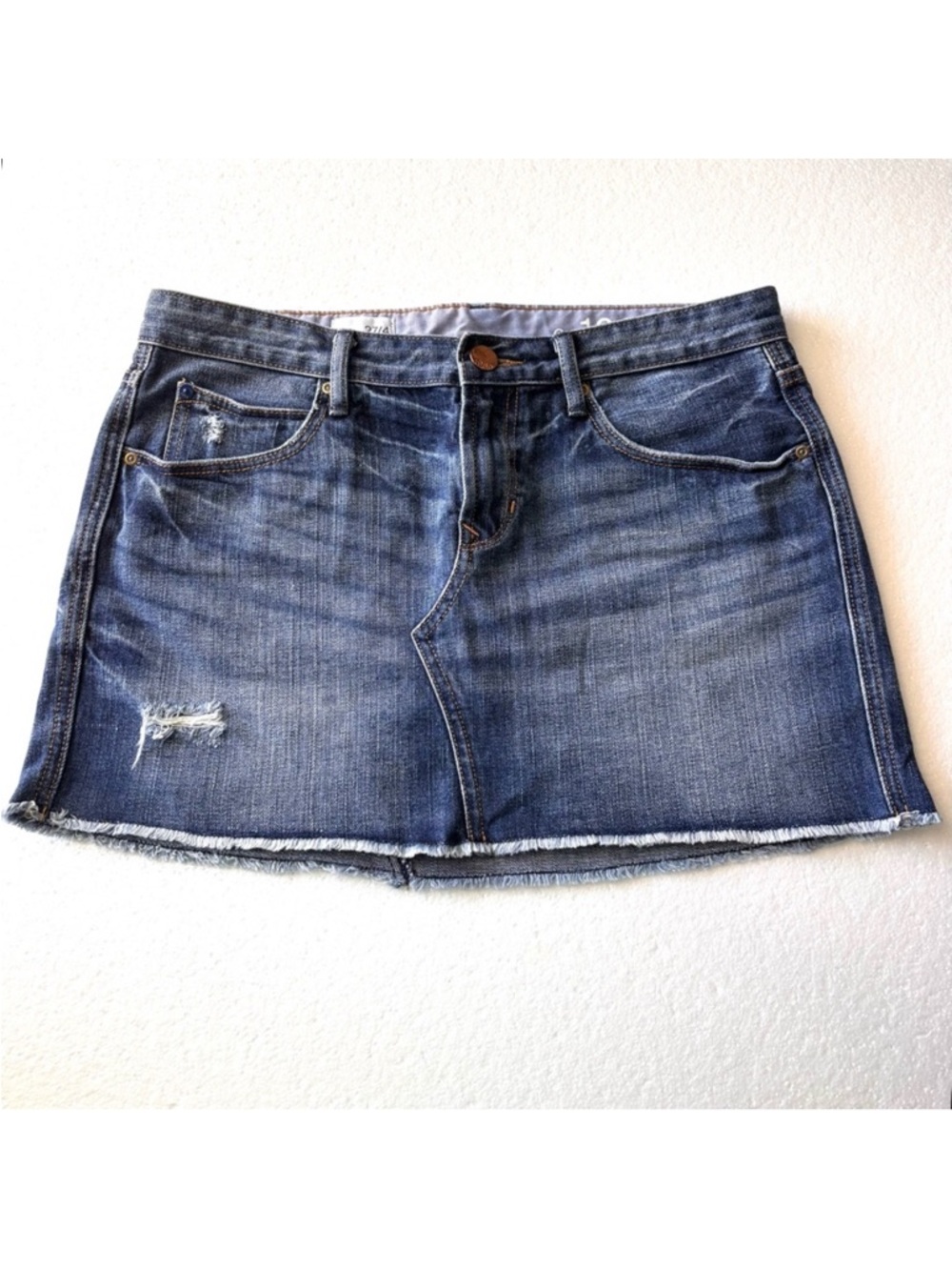 Gap 1969 Mini Denim Jean Skirt Raw Hem Blue Women’s Size 27/4